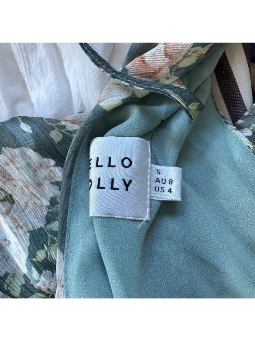 Hello Molly Floral Plunge Cutout Maxi Dress Sage Green Pink Wedding Guest Summer - Picture 9 of 9